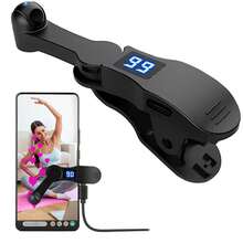 Auto Clicker For Smart Phone - Fast And Continuous Tapping Device With Digital Display, Adjustable Speed, Universal USB Interface Compatible With Iphone Android Phone For Winter Vacation, Audio/Video Recording, Interviews, Gaming & Live Streaming Vacation Audio Recording Video Recording Interviews Gaming Streaming Live Streaming Microphone Mini Microphone - Black - View 1