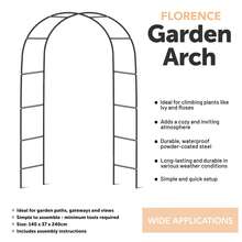 2.4M Garden Arch Trellis Arched Metal Tubular Frame Climbing Plant Archway - Dark Green - View 4