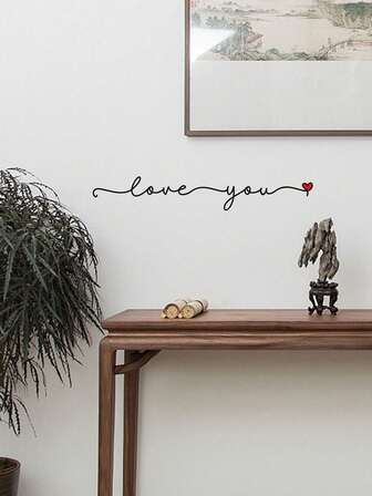 1张英文短语心形墙贴，自粘式装饰，适用于卧室、客厅、家居墙面，贴纸，墙贴，乙烯基贴纸，家居装饰，春季装饰品，让您的家焕然一新，节日装饰贴纸，生日毕业礼物