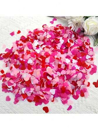 3000pcs/Pack Heart-Shaped Paper Confetti, Transparent Balloon Filler - Suitable For Valentine's Day, Anniversary, Birthday, Graduation, Wedding And Bridal Shower Decoration