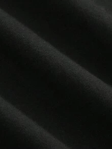 Sudadera con capucha casual para mujeres, moda al aire libre, regalos de vacaciones, sudadera casual para mujeres con rosa roja y diseño geométrico, sudadera gris con bolsillo canguro, mezcla de poliéster suave, ajuste cómodo para todas las estaciones, sudadera casual de ajuste relajado, sudadera de mezcla de poliéster - Negro - Ver 3