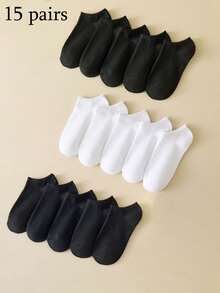 1/9/10/12/15/30双男女通用袜子运动袜白/黑/灰短袜隐形袜纯色简约款适合日常休闲穿着