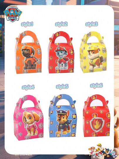  6 stuks snoepdoosjes met Paw Patrol-thema, feestcadeautjes, verjaardagsbedankjes, de beste cadeaus voor vrienden tijdens de feestdagen, feestdecoratie, perfecte feestdecoratie, woonaccessoires, ideale kamerdecoratie, kerstcadeaus