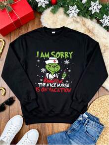 Women Plus Size Sports Sweatshirts - Black - View 3