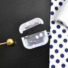 1pc Creative Cute Rabbit Cartoon Design Soft Protective Case For AirPods 1/2/3/Pro, Compatible With Apple Earphones - Translucent - View 5