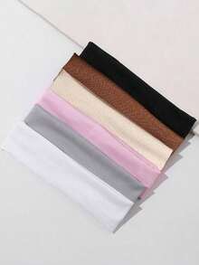 ROMWE 6pcs Solid Color Elastic Headbands, Suitable For Sports And Casual Use - 6 cái/bộ - Xem 4