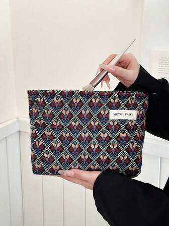 MEYOU FAIRY Bolsa de maquillaje, bolsa portátil de mano, bolsa de almacenamiento, bolsa de aseo, bolsa de maquillaje de gran capacidad, bolsa de almacenamiento de cosméticos y pañuelos, bolsa de viaje esencial, bolsa de almacenamiento, bolsa de almacenamiento de toallas sanitarias para mujeres y niñas, estuche de lápices para estudiantes, bolsa interior, bolsa de almacenamiento de mano con cremallera