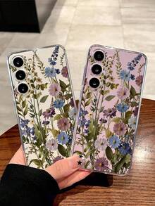 1个时尚花卉艺术手机壳，柔软保护套，兼容华为荣耀、红米、三星Galaxy A04e/12/A13/A14/A34/A50/A52/A53/A54/S21/S22/S23/S24/S25/S25 Ultra/S25 FE/S26/S26 Plus/S26 Ultra/S26 Edge、6A/7A/8A、12T/13T/15T/15T Pro - 無色 - 查看 3