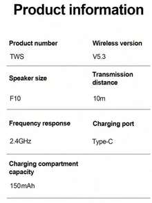 Wireless Bluetooth 5.3 Earbuds, TWS Noise Cancelling Earphones, Hidden Earbuds For Sports, Suitable For All Smartphones, In-Ear Headphones - Multicolor - View 8