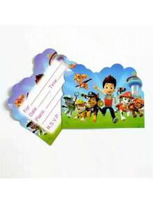 10pcs Paw Patrol Themed Gift Invitation Cards, Creative Children's Gift Cards, Cartoon Anime Birthday Party Decorative Invitation Cards, Best Holiday Gifts For Friends, Party Decorations, Perfect Party Decorations, Home Decor Accessories, Valentine's Day Invitation Cards (Random Style) - Multicolor - View 11