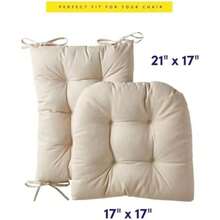 Sweet Home Collection - Juego de Cojines mecedoras, Almohadillas para Orejas Antideslizantes con Respaldo Antideslizante, Parte Superior e Inferior con Corbatas, ,(1 Unidad (Paquete de 1) lino) - Multicolor - Ver 4