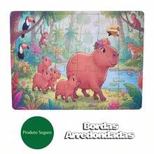 Children's Wooden Educational Puzzle - Educational Game For Babies - Fine Motor Skills - 水豚 - 查看 4