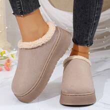 女士冬季新款半包式厚底雪地靴/凉鞋 - 卡其色 - 查看 13