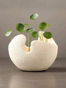 1 pezzo Vaso da fiori in resina moderno e minimalista, adatto per la decorazione della casa, balcone, ingresso, mobile TV, libreria, decorazione della camera da letto, forniture scolastiche e vaso - Bianco - Visualizzare 2