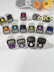 1pc Transparent Electronic Counter, Middle Eastern Arabic Digital Convenient Ring Counter, Stress Relief Hand Press Counter, Compact & Portable, Suitable For Prayer Counting, Knitting Counting, Business Use, Golf, Etc. - Multicolor - View 13