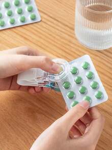 1pc Travel Pill Box, Pill Storage Container, Medication Organizer For Pill Splitting And Cutting - Multicolor - View 9