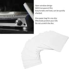 Yunseity Piezas de Papel Grueso CD DVD Mangas Soporte de sobre con Ventana Transparente y Solapa, Fundas de Disco Reutilizables a Prueba de Polvo para Disco de 8cm - 1 - Ver 2