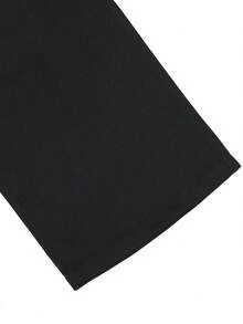 Plus Size Men's Drawstring Waist Pockets Casual Loose Fit Wide Leg Pants, Versatile For Daily Wear - Black - View 6