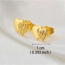 زوج من أقراط الأذن ذات الحجم الصغير بتصميم زهرة قلب فراشة، باللون الذهبي، مجوهرات مناسبة للنساء في أفريقيا والعالم العربي والشرق الأوسط - الذهبي - مشاهدة 18