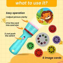1 Set Of Children's Projection Flashlight Toys, Slideshow Lighting Flashlight, Puzzle And Early Education Fun Creativity