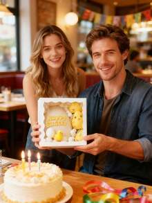 6pcs/1pc 8" X 8" Bread Box With Window, Pie Box, Cookie Box, Chocolate & Strawberry Box, Cake Box / Suitable For Wedding, Birthday, Christmas, Holiday