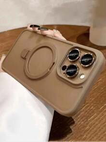 Blue Phone Case Apple  Cases For Men 1pc Clear Matte Invisible Ring Holder Stand Case Compatible With  16 15 14 13 12 11 Pro Plus Max Wireless Charge Glass Lens Cap Film Cover Waterproof Shockproof Anti-Fall Scratch Resistant - Gold - 查看 5