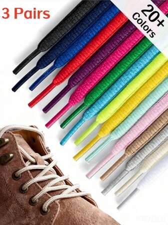 3 pares de cordones de poliéster redondos y duraderos de colores, adecuados para zapatos deportivos/de baloncesto/de running/botas de senderismo, unisex para uso diario/actividades al aire libre