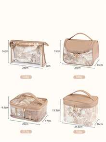 Bolsa organizadora impermeable de PU para brochas de maquillaje de viaje, estuche de cosméticos