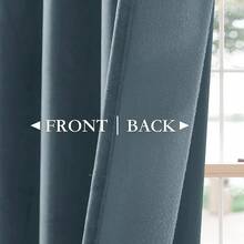 Olive Green Pinch Pleated Curtains 96 Inches Long, Thermal Insulated Window Drapes With Hooks, Soft Track System Panels Living Room, W38 X L96, 2 Panels, Home Decor - Slate Blue - View 5