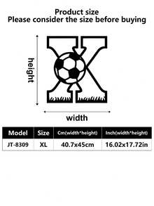 1 pieza Decoración de pared para exteriores, Logotipo inicial, Letra entrelazada de fútbol de metal, Decoración de arte de pared, Decoración de pared de metal clásica de fútbol, Material resistente, Calidad superior, Diseñado con un tema de fútbol, Adecuado para el hogar, la oficina, el dormitorio, la sala de estar, el jardín y otras escenas, Un regalo ideal para los fanáticos del deporte, Una decoración de logotipo de metal personalizada artística y moderna, Una excelente opción para regalos de inauguración de la casa, cumpleaños y días festivos, decoración de habitaciones, decoración de dormitorios, hogar - Multicolor - Ver 88