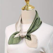 1pc Women's Elegant Plaid Scarf - Lightweight And Breathable, Green Grid Pattern, Versatile Neck Scarf For Spring, Autumn, And Summer, Casual Outdoor Fashion Accessory, Exquisite Fabric - 彩色 - 查看 3
