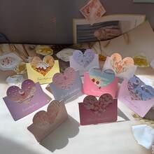 20pcs Heart And Moon 3D Greeting Cards, Floral, Holiday, Teacher's Day, Chinese Valentine's Day, Spring Back To School,Back To School,School Supplies