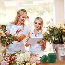 1PC Round Floral Foam Block, 7+ Days Moisture Retention Dense Foam, 2-Min Fast Water Absorb Reusable Foam For Fresh Dried Artificial Flowers, Beginner-Friendly Easy-To-Shape Stable Stem Holder, Essential For DIY Bouquet Wedding Party Cafe Hotel Floral Arrangement Supplies - Multicolor - View 2