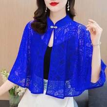 1pc Elegant Bride Hollow Out Shawl, Vintage Lace Cloak/Casual Versatile Sun Protection Shrug, Fashion Accessory For Parties, Festivals, Balls - Multicolor - View 4