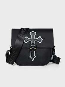 Men's Messenger Bag, Large Capacity Lightweight Casual Crossbody Bag With Reflective Stripe, Shoulder Bag, Flap Small Square Bag, Suitable For Daily Commute And School Phone Bag