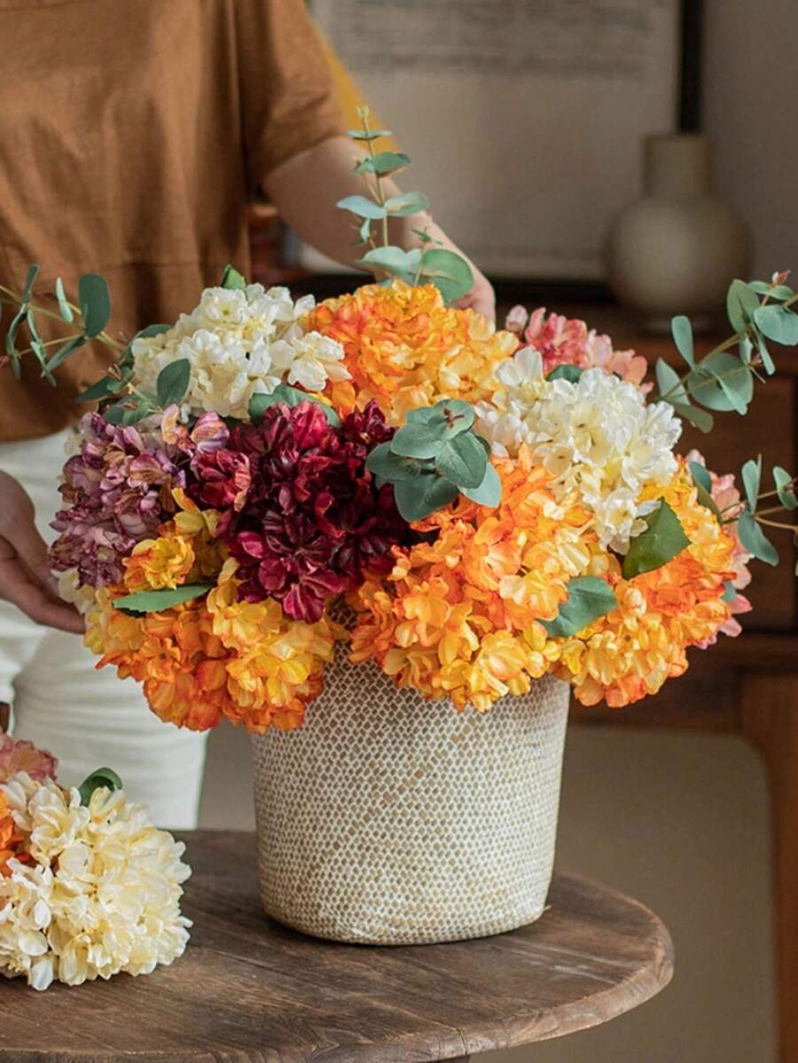 1pc Frayed Edge Rose Artificial Flower, Living Room Tabletop Decor, Home Decoration, Wedding Craft, Photography Prop