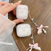 Pink Resin Butterfly Wireless Bluetooth Earphone Case Compatible With Apple Pro 3/4, 3rd Gen Pro, Pro 2, Anti-Drop Bluetooth Earphone Protective Case With Butterfly Pendant, Gift For Girlfriend - Pink Butterfly - View 7