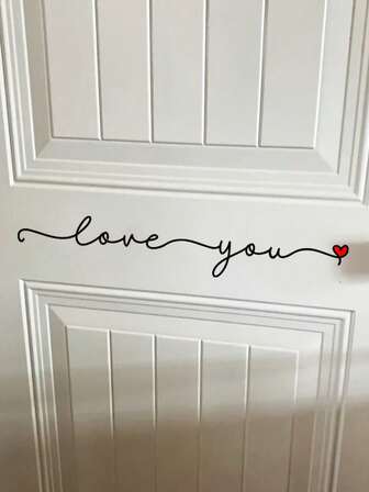 1张英文短语心形墙贴，自粘式装饰，适用于卧室、客厅、家居墙面，贴纸，墙贴，乙烯基贴纸，家居装饰，春季装饰品，让您的家焕然一新，节日装饰贴纸，生日毕业礼物