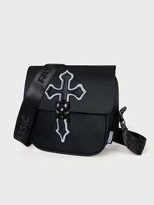 Men's Messenger Bag, Large Capacity Lightweight Casual Crossbody Bag With Reflective Stripe, Shoulder Bag, Flap Small Square Bag, Suitable For Daily Commute And School Phone Bag