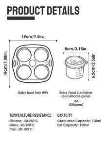 Bộ 4 hũ thủy tinh đựng thức ăn dặm cho bé 150ml có nắp đậy - Chống rò rỉ, dùng được trong lò vi sóng, thích hợp để bảo quản thức ăn nghiền cho bé và đồ ăn nhẹ cho trẻ nhỏ, có thể rửa bằng máy rửa chén và để trong tủ lạnh. - Nhiều màu - Xem 9