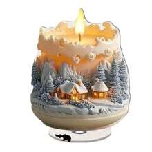 Rotating Acrylic Desktop Decor Ornament, Christmas Snowy Landscape With Santa Claus, No Power Needed - Multicolor - View 6