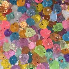 تمثال صغير شبه شفاف بشكل فطر على شكل حيوانات صغيرة، تماثيل حديقة، بعض العيوب البسيطة في بعض مناطق العين - متعدد الألوان - مشاهدة 4