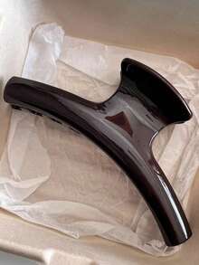 2pcs/1pc Women 4.65in/11.8cm Brown Leopard Print Heart-Shaped Large Lightweight Plastic Hair Clips, Fashionable Versatile High-End Elegant Minimalist Solid Color Hair Accessories Suitable For Daily Outings, Casual, Party, Commute, Vacation, Ponytail, Bun, Face Washing, Makeup, Outfit Matching Women Hair Claw Hair Clutch Elegant Claw Clip - Multicolor - View 4