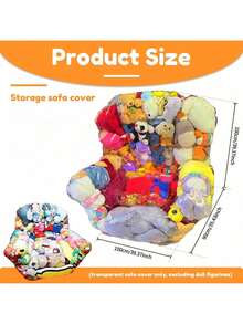 Large Capacity DIY Doll Storage Sofa - Transparent Plastic Storage, Space-Saving Multifunctional Stool, Suitable For Nursery Doll Storage And Decoration, Durable, Can Be Used For Home Decor And Doll Storage, Transparent Design, Sturdy Structure (Plush Toys Not Included) - Transparent - View 3