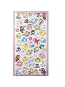 1张3D立体浮雕贴纸，日式/寿司/拉面/水豚/猪/动物/蛋糕图案，适用于装饰手机壳、笔记本电脑、笔记本、DIY工艺品。卡通宣传册装饰材料，装饰行李箱，透明闪光动物贴纸。 - 彩色 - 查看 4