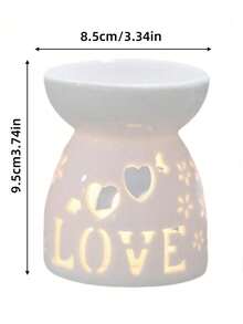 1 pièce de bougeoir en céramique blanche creuse avec motif en forme de cœur ou de fleur, chauffe-bougie, diffuseur d'huiles essentielles parfumées pour la famille, Saint-Valentin, Ramadan, Noël, mariage, Nouvel An chinois, automne, anniversaire, hiver, décoration de la maison, cadeau, chambre à coucher, salle à manger, salon, décoration d'ambiance - Multicolore - Voir 7