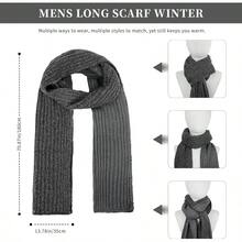 Winter Beanie Hats For Men Long Neck Scarf And Touchscreen Gloves Set With Fleece Lined Skull Caps Gifts For MenMen Gloves Set - DarkGreygrey - View 5