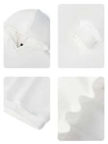 Tween Girl Graphic Print Thermal Lined Pullover Sweatshirt Sweatshirt, Warm & Comfortable For Autumn/Winter - White - View 4