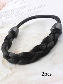 High Elasticity Fashion Braided Hair Tie Scrunchie Hair Rope Hair Accessory Hair Tie High Ponytail Hair Tie - Multicolor - View 5