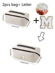 1pc High Quality PU Cosmetic Bag Travel Bag With Letters Cosmetic Storage Bag, Large Capacity Women's Handbag, Portable Travel Storage Bag, Multifunctional Waterproof Bag, Cosmetic Storage Bag, Travel Accessories, Travel Essentials, Cruise Essentials, Jewelry Storage, Lip Oil Storage, Nail Polish Storage, Valentine's Day Gifts, Bridesmaid Gifts, Birthday Gifts, Friends And Teacher Gifts, Holiday Gifts, Mother's Gifts, Women's Gifts